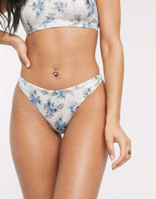 Asos Design Slip Bikini Stile Perizoma Mix And Match Con Stampa A Fiorellini Asos