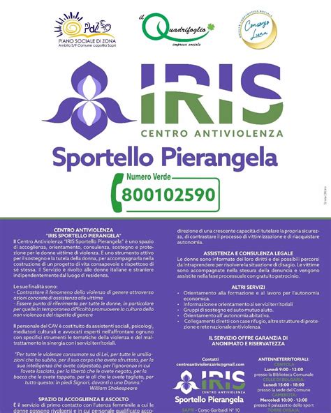 Domani A Sapri Apre Il Centro Antiviolenza Iris Sportello Pierangela