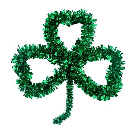 St Patrick S Day Metallic Tinsel Garland Shamrock Tinsel Foil Garland