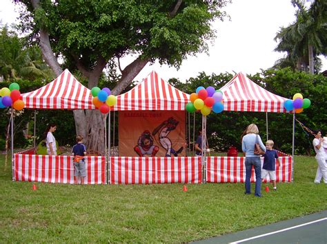 Red And White Striped Full Booths Perfect For Any Carnival Themed