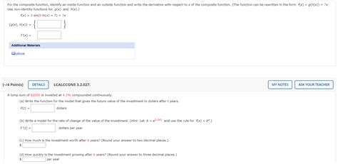 Solved For The Composite Function Identify An Inside