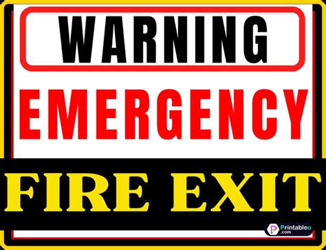 20 Printable Emergency Exit Sign Download Free Pdfs