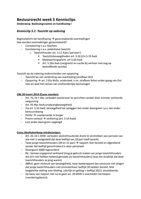 Bestuursrecht Week 5 Kennisclips Bestuursrecht Week 5 Kennisclips