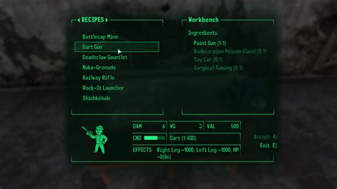 Fallout 3 Recipe Menu At Fallout 3 Nexus Mods And Community