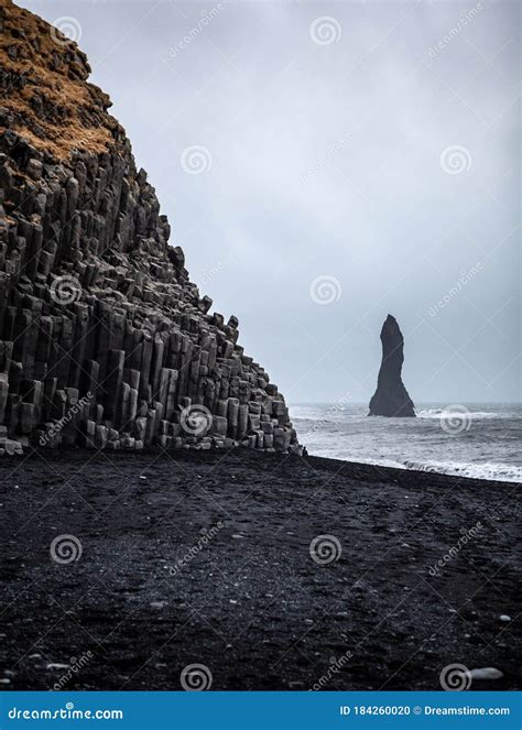 Reynisfjara Black Sand Beach And Reynisdrangar Rocks In Iceland Famous