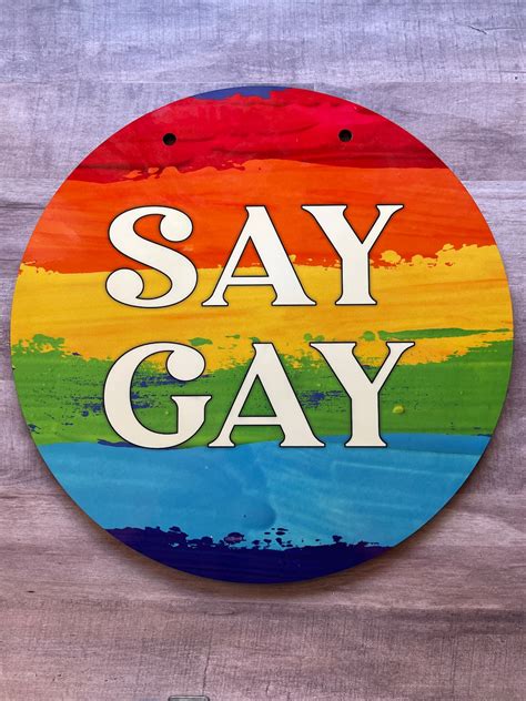 SAY GAY DOOR Hanger Say Gay Door Sign Pride Week Etsy