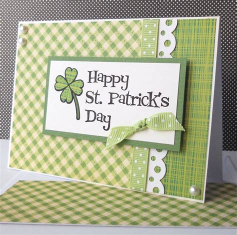 St Patricks Day Card With Matching Embellished Envelope Clover