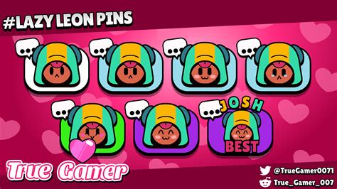 Some Adorable Lazy Leon Pins Before Brawl Talk :) : r/Brawlstars