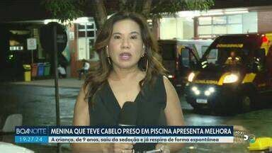 Boa Noite Paraná Menina que teve cabelo preso em piscina apresenta