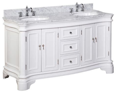 Katherine 60 In Double Sink Bath Vanity Carrarawhite Traditional Bathroom Vanities And