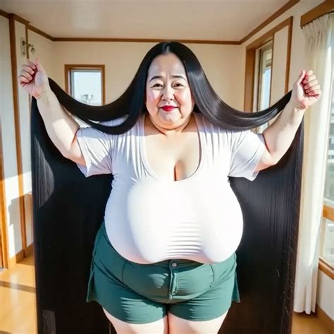 japanese absurdly long hair fat mature 0238 超ロングヘア ロングヘア mature 熟女 fat ぽっちゃり hairbun