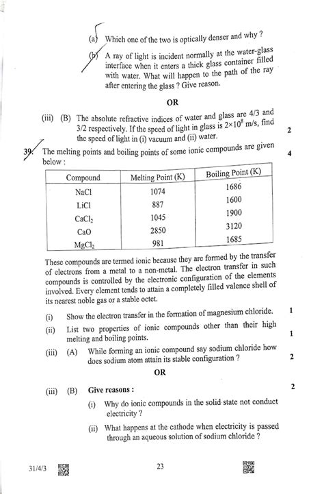 Cbse Class 10 Science Board Exam 2023 Full Question Paper India Today