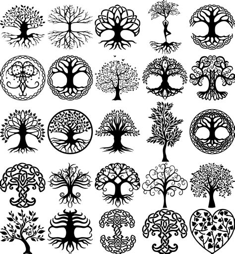 ÁRBOL DE LA VIDA Svg Bundle Árbol de la vida Clipart Árbol Etsy