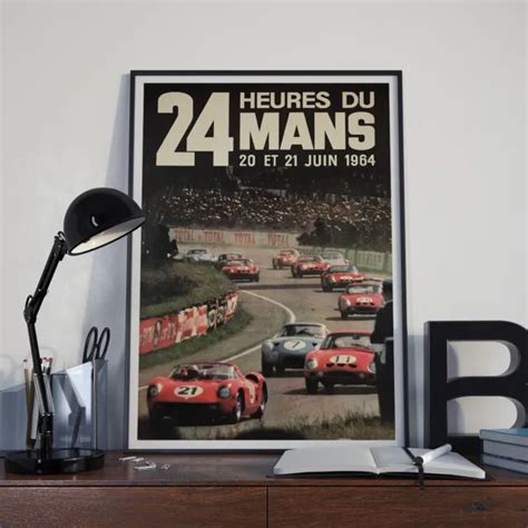 24 HOURS LE Mans Vintage 1964 Racing Poster Print Poster Picture A3 A4