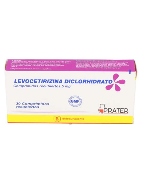 Levocetirizina Diclorhidrato 5 Mg X 30 Comprimidos Recubiertos