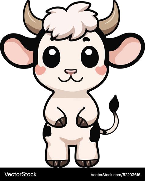 Cow bull in cartoon style Royalty Free Vector Image