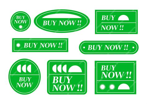 Premium Vector Green Stickers With The Words Buy Now On Them Cool Trendy Shopping Stickers Pack