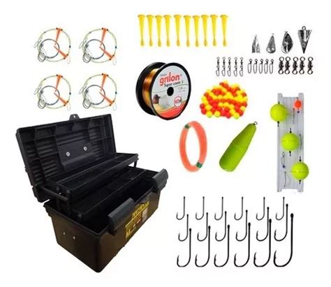 Kit Pejerrey Caja Anzuelos Lineas Plomadas Accesorios