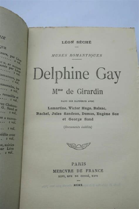 Gay Delphine Seche L On Madame De Girardin D Dicace Les Livres Anciens