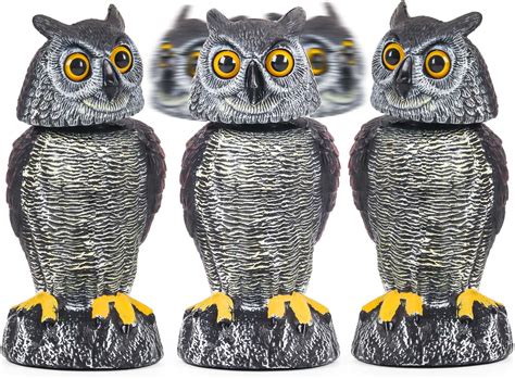 Crobirware 3 Pack Fake Owl Decoys To Scare Birds Away