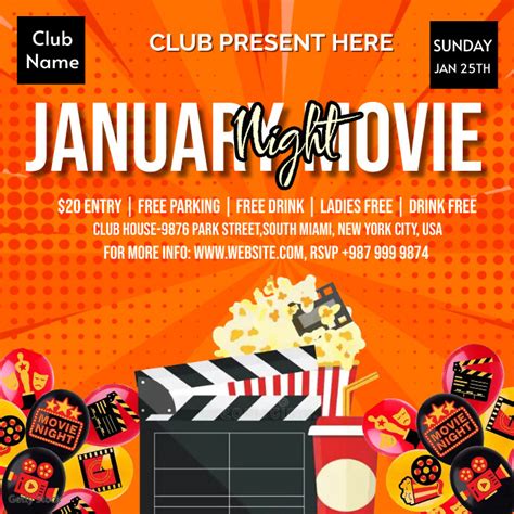 Movie Night Flyers Template Postermywall