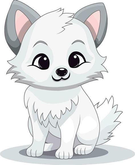 Cute Little Arctic Fox Cartoon On White Background 28312989 Vector Art ...