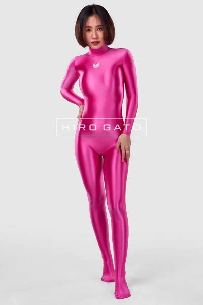 Satin Spandex Catsuit Pink Shiny Hiro Gato