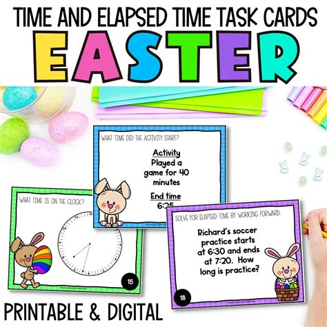 Easter Telling Time And Finding Elapsed Time Task Cards Curious