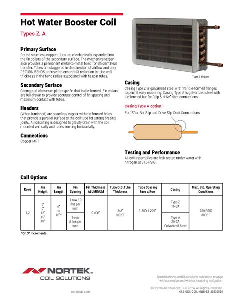 Full Line Of Oem And Replacement Coils Nortek Air Solutions