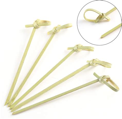 100 Natural Bamboo Knot Fruit Picks Cocktail Sticks Barbecue Skewers