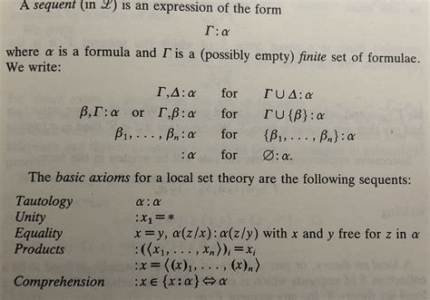 Axioms of a Local Set Theory - Mathematics Stack Exchange