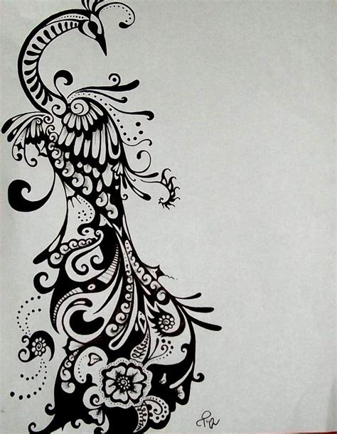 Peacock Tattoo Outline