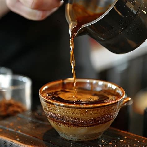 Premium Photo A Person Is Pouring Coffee Into A Cup