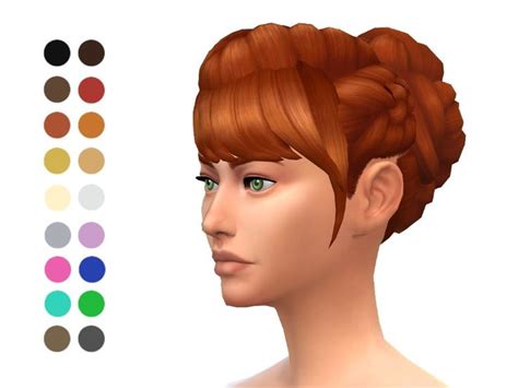 The Sims Resource Side Braided Bun Hair Sims 4 Hairs Mermaid Braid