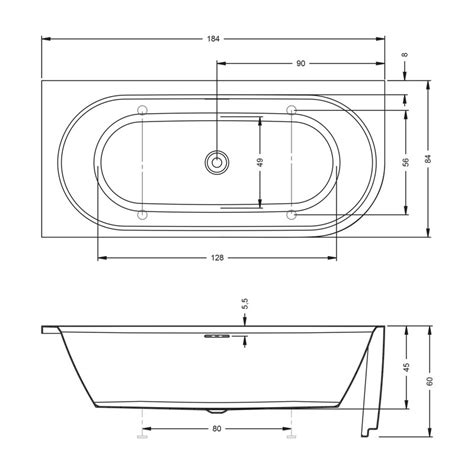 Riho Desire Corner freistehende Badewanne 184 x 84 cm Fußende Rechts