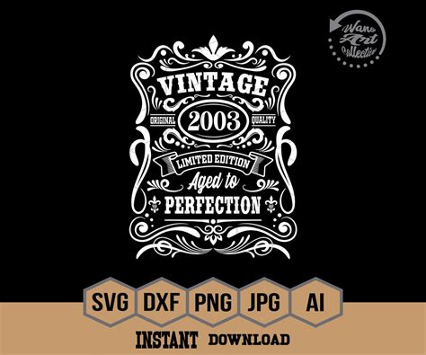 21th Birthday Svg 21th Birthday Shirt Vintage 2003 Svg 2003 Aged To