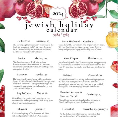 New Jewish Holiday Calendar Hebrew Calendar And Rosh