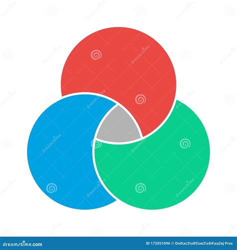 Venn Diagram Maths Vector Negative Space Color Modern Icon Isolated