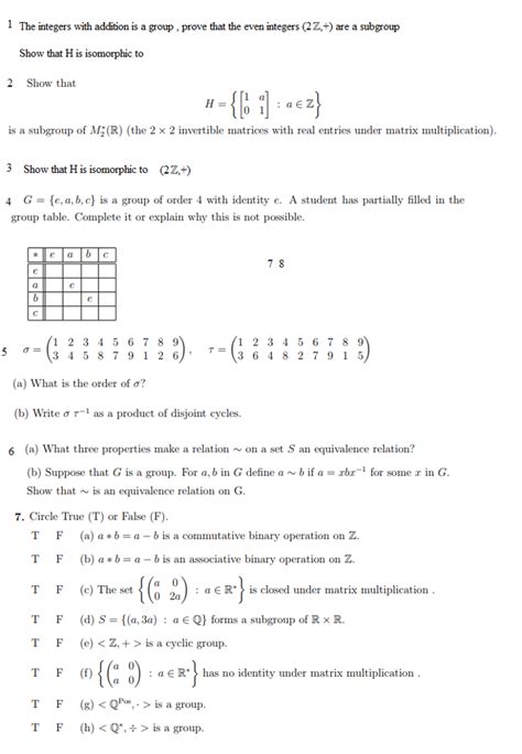 Solved 1 The Integers With Addition Is A Group Prove That