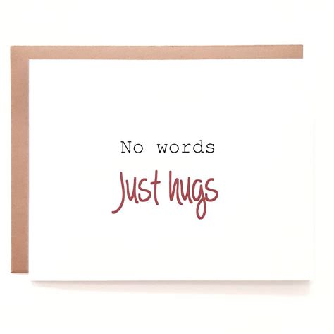 Sympathy Card No Words Just Hugs No Words Bereavement Card Etsy Canada