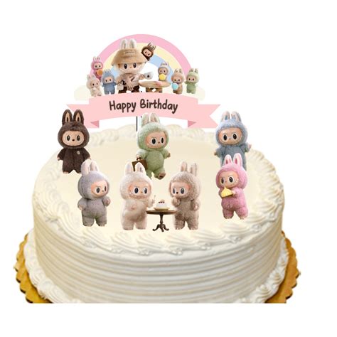 Jual Topper Cake Labubu Hiasan Kue Ulang Tahun Happy Birthday Shopee