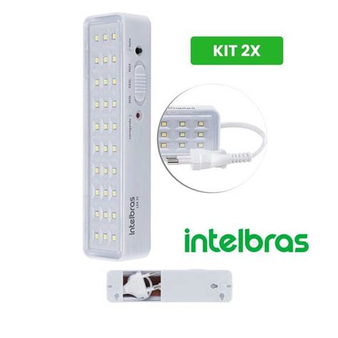 Kit X Lumin Ria De Emerg Ncia Leds Bivolt Lea Intelbras