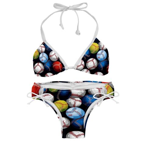 Baseball Detachable Sponge Adjustable Strap Bikini Set Two Pack For Versatile Swim Suit Looks