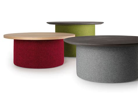 Fulcro Sound Absorbing Coffee Table Covered In Colored Fabric