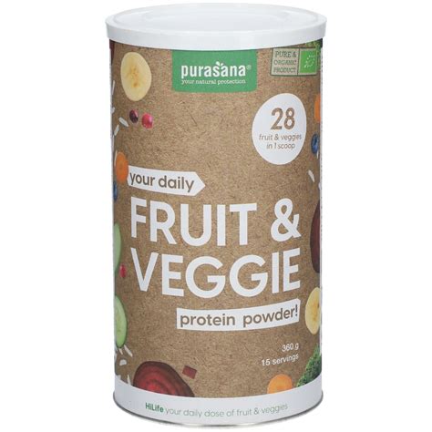 Purasana® Fruit And Veggie Proteïne Poeder Bio 360 G Farmaline