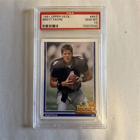 Upper Deck Brett Favre Atlanta Falcons Rc Rookie Hof Psa