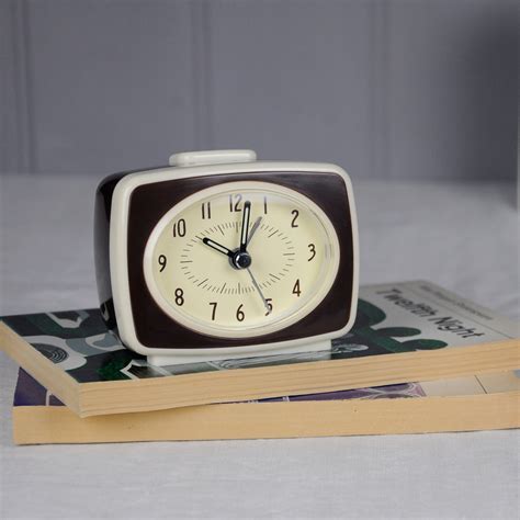 Retro Tv Style Brown Alarm Clock | Rex London (dotcomgiftshop)