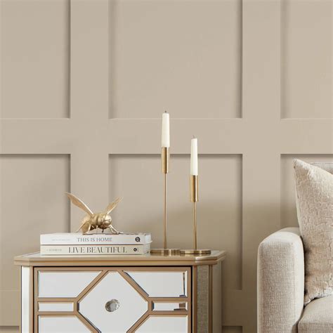 Sample Of Contemporary Wood Panel Wallpaper In Nude Bedroom Wallpaper
