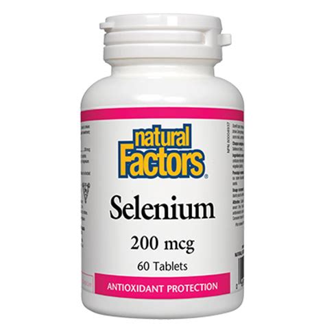Селен 200 мкг х 60 таблетки Natural Factors • Цена | Аптека Прайм