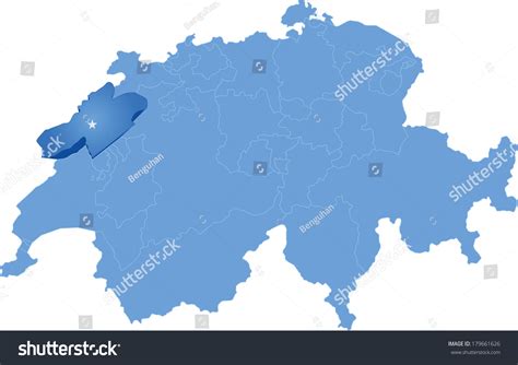 Political Map Switzerland All Cantons Stock Vector (Royalty Free ...